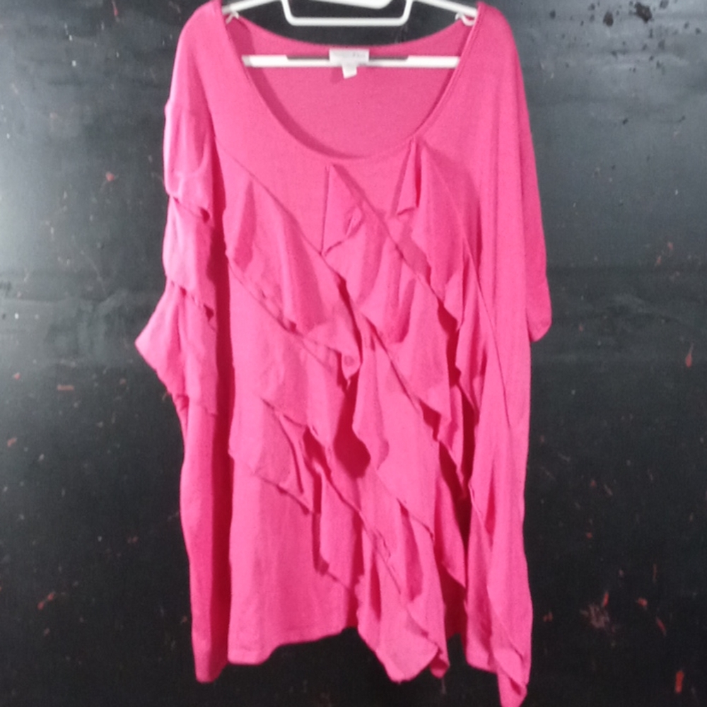 Pink shirt with ruffles